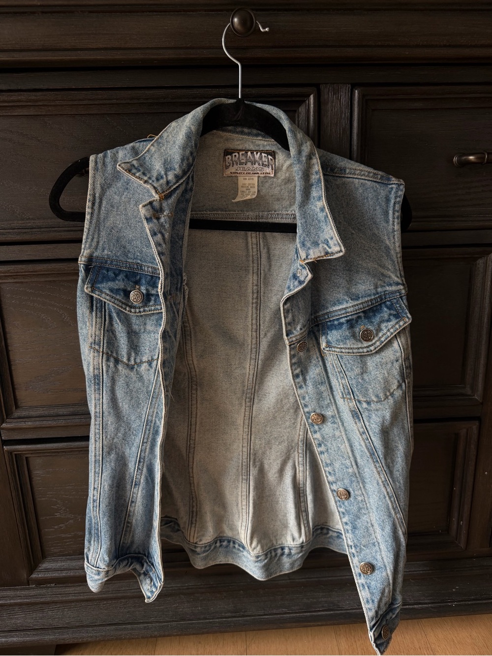 Vintage Breaker Light Wash Denim Vest